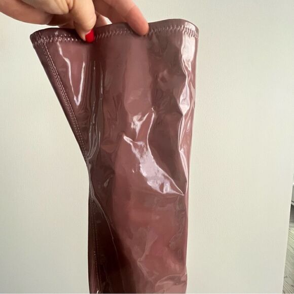 Steve Madden Over The Knee Patent Leather Victory Boots in Purple Size 6 NWOB - Picture 4 of 7